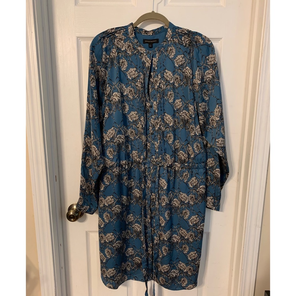 Silk-feel Shirt Dress